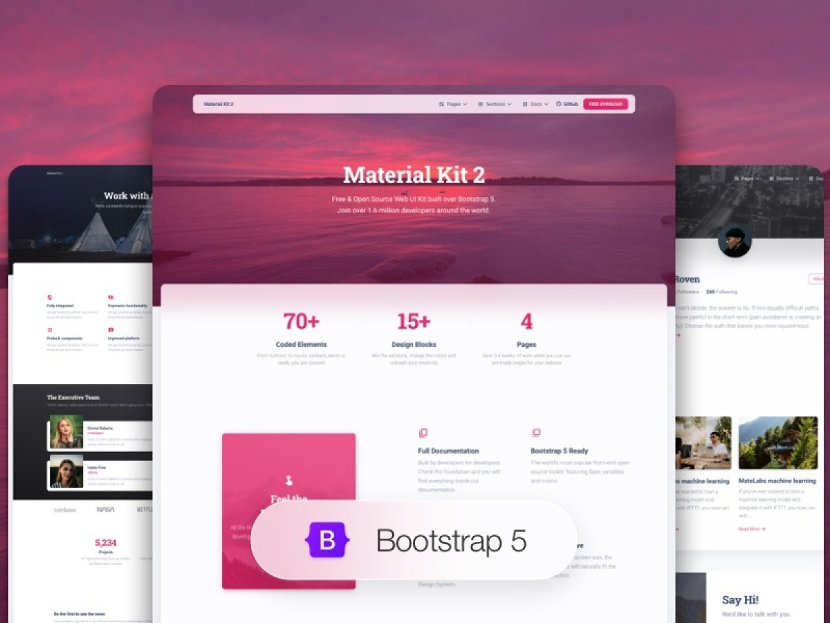 FREE BOOTSTRAP 5 MATERIAL DESIGN UI KIT