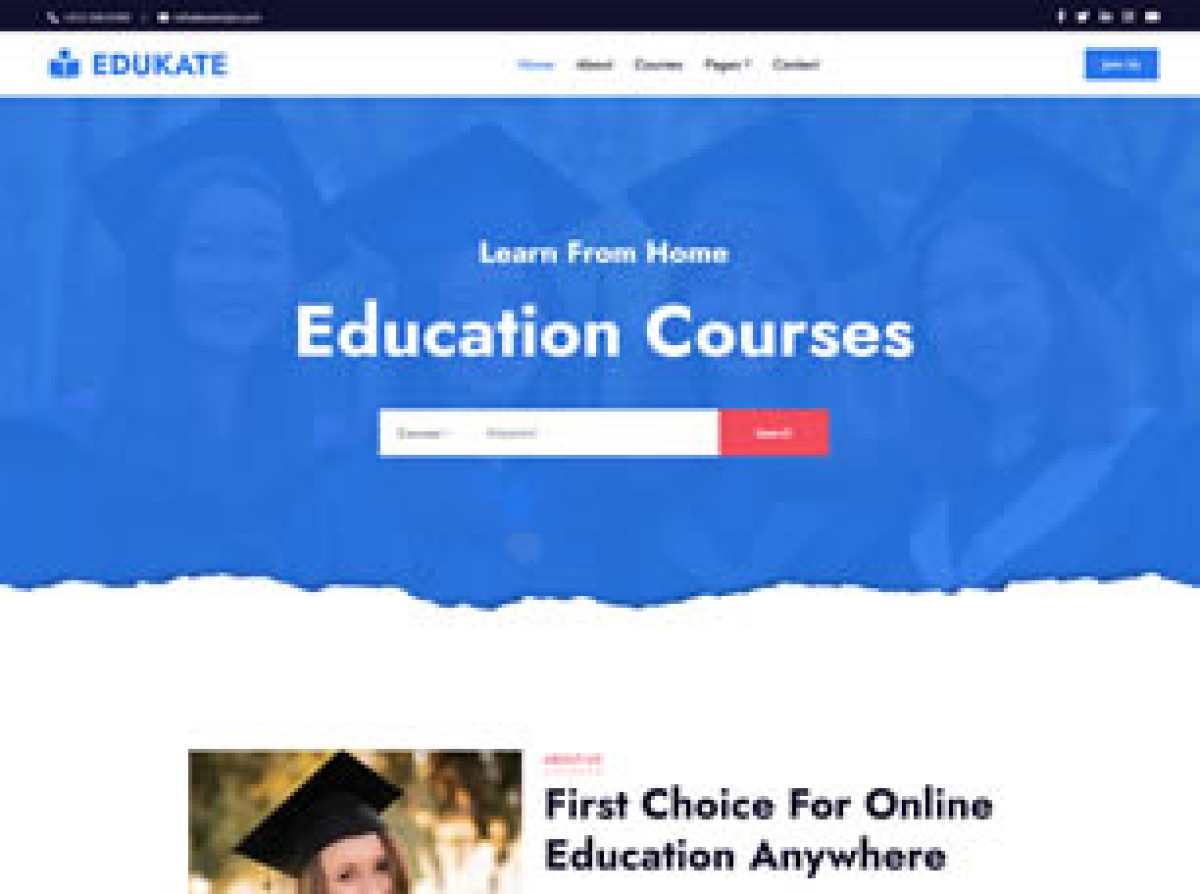 EDUKATE FREE HTML CSS TEMPLATE